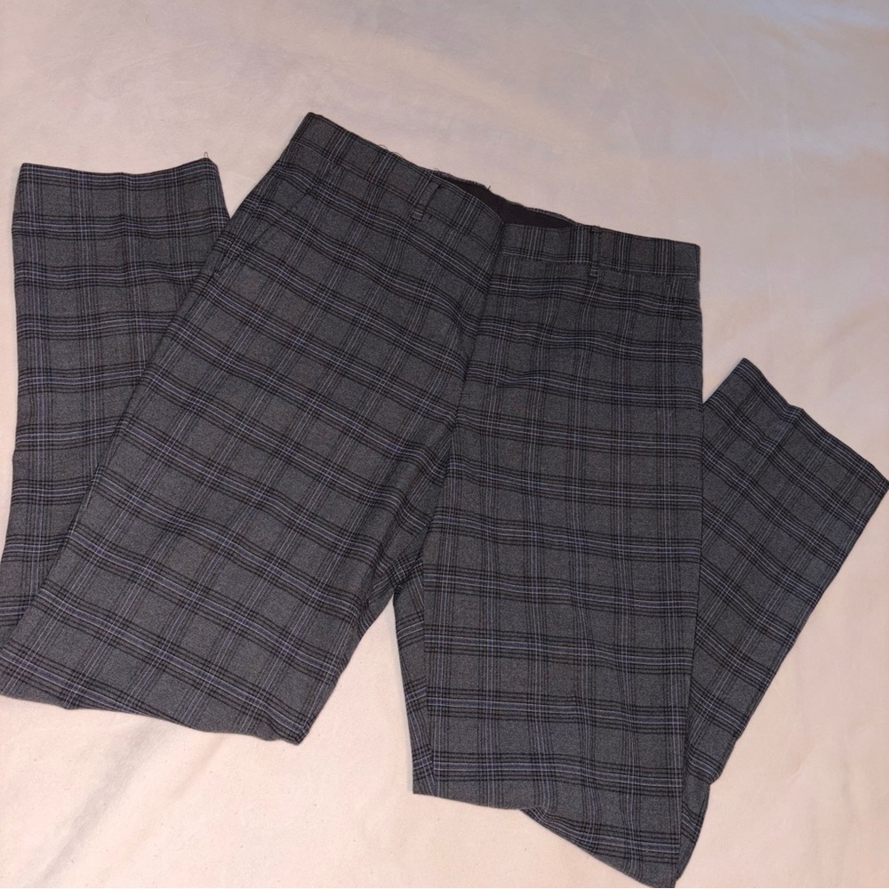 PREOWNED J. FERRAR men’s Gray Plaid Pants